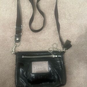 Coach Vintage Black Patent Poppy Crossbody Purse